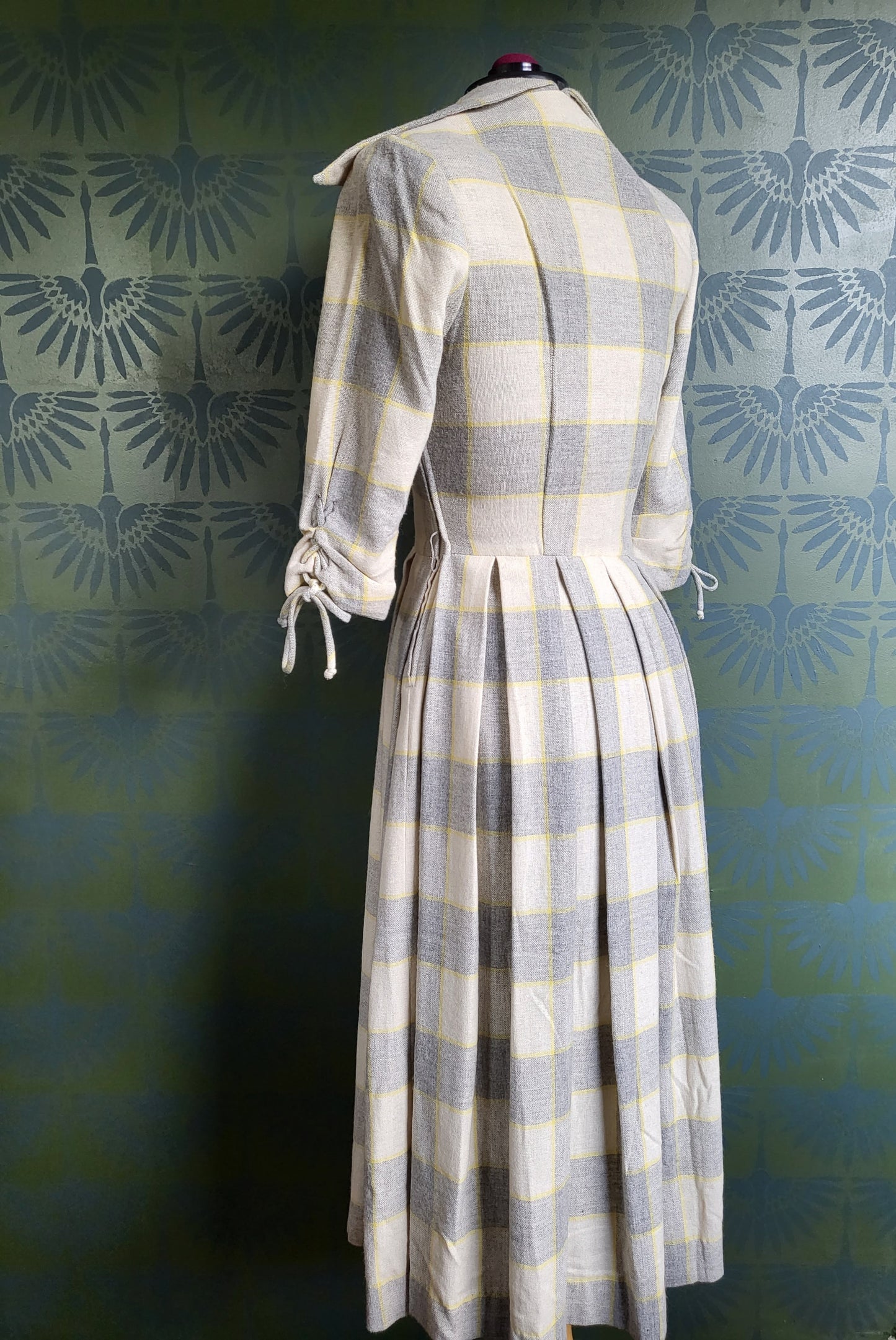 Vintage 1940's - 1950's Carol King Fashions Wool Plaid Dress