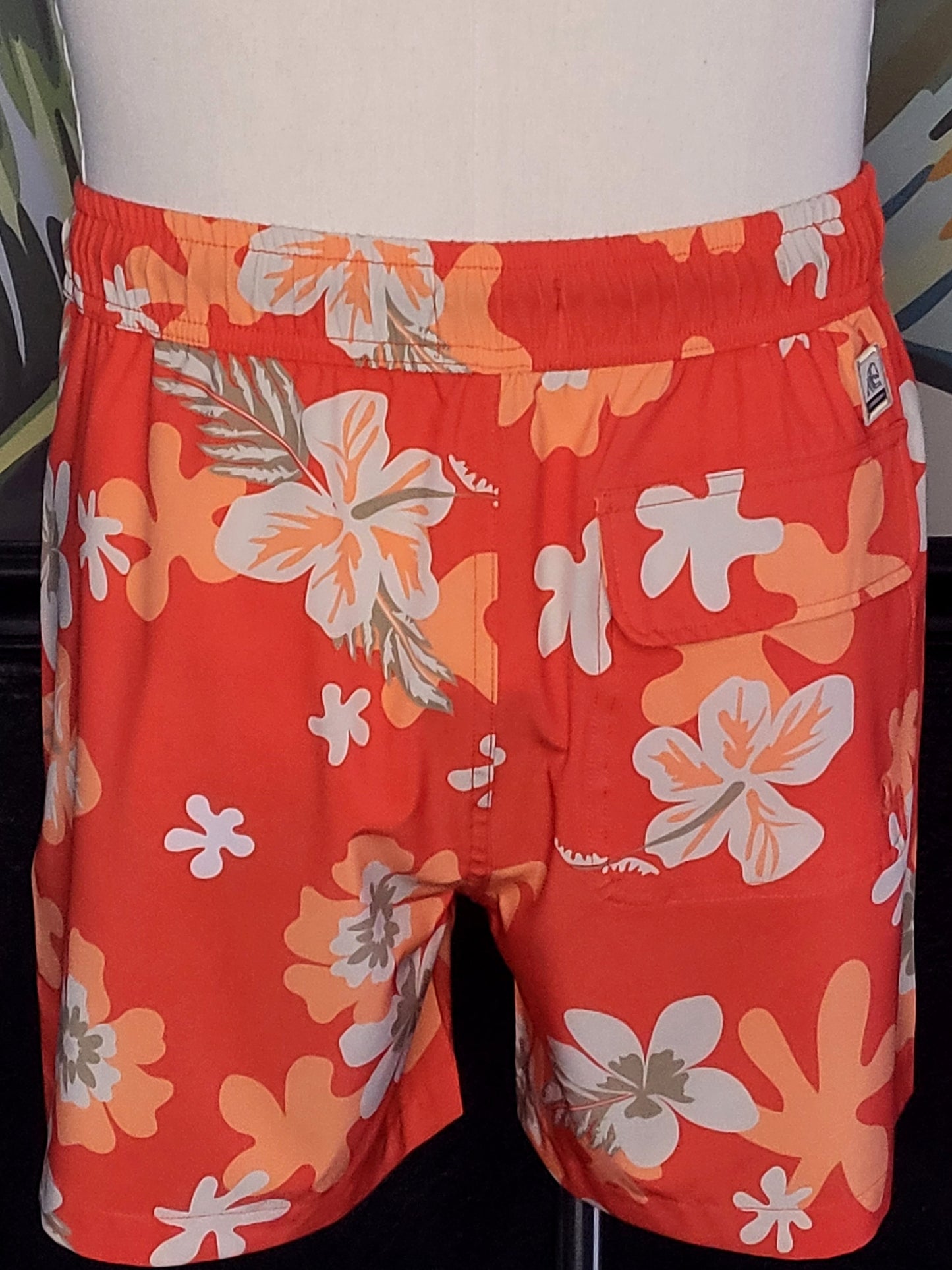 Jimmy Floral Lined Volley Swim Trucks - Tiger Lily