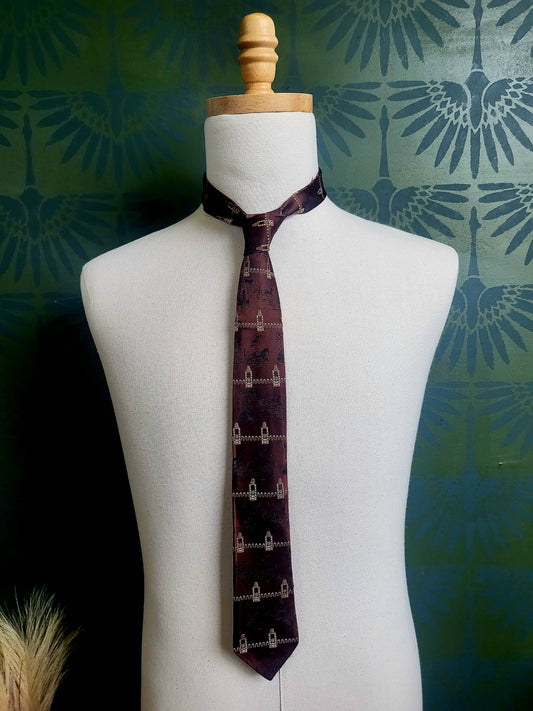 SOLD - Vintage Horse Trot Neck Tie - Brown