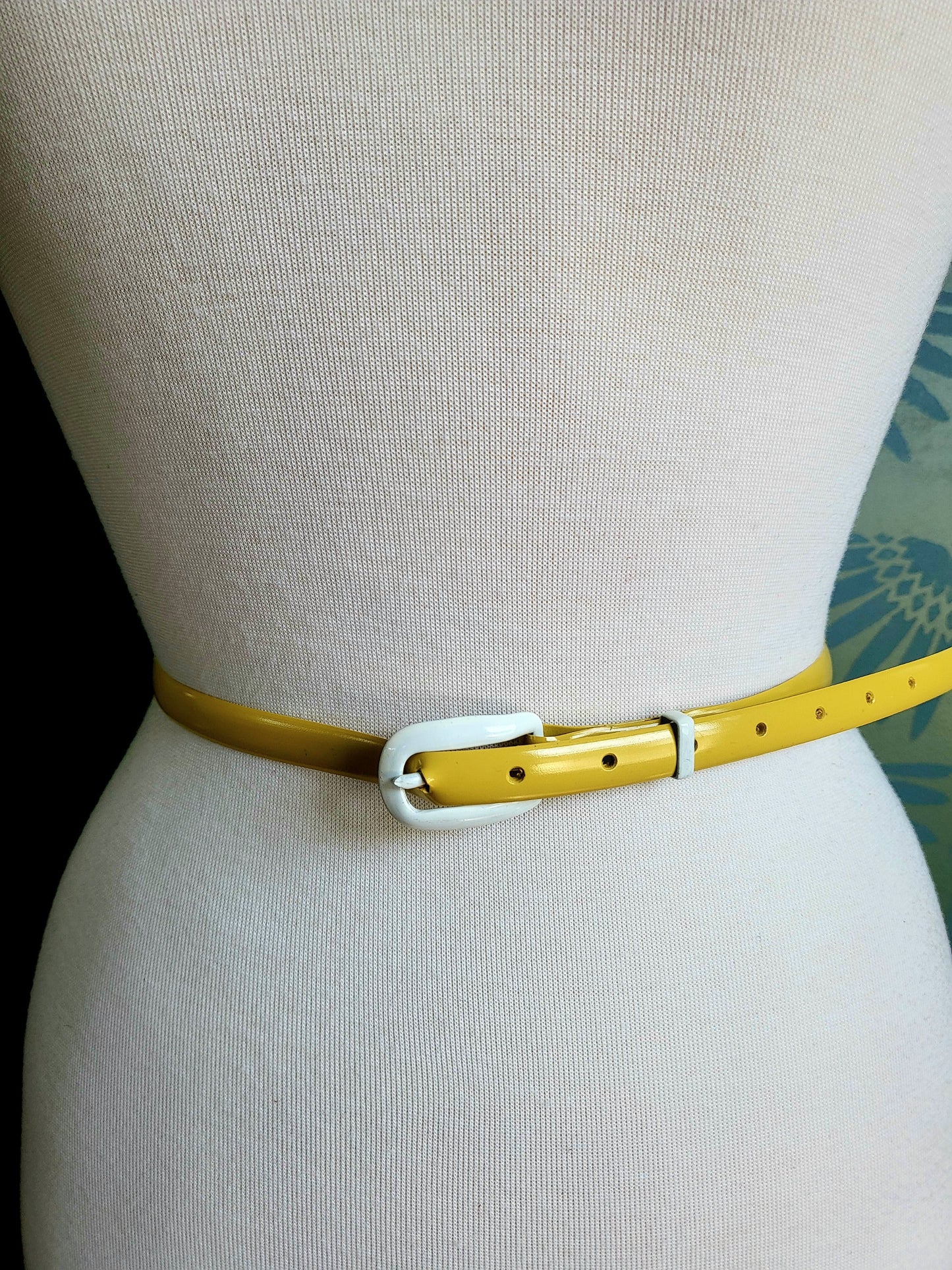 Vintage Yellow Belt with White Buckle