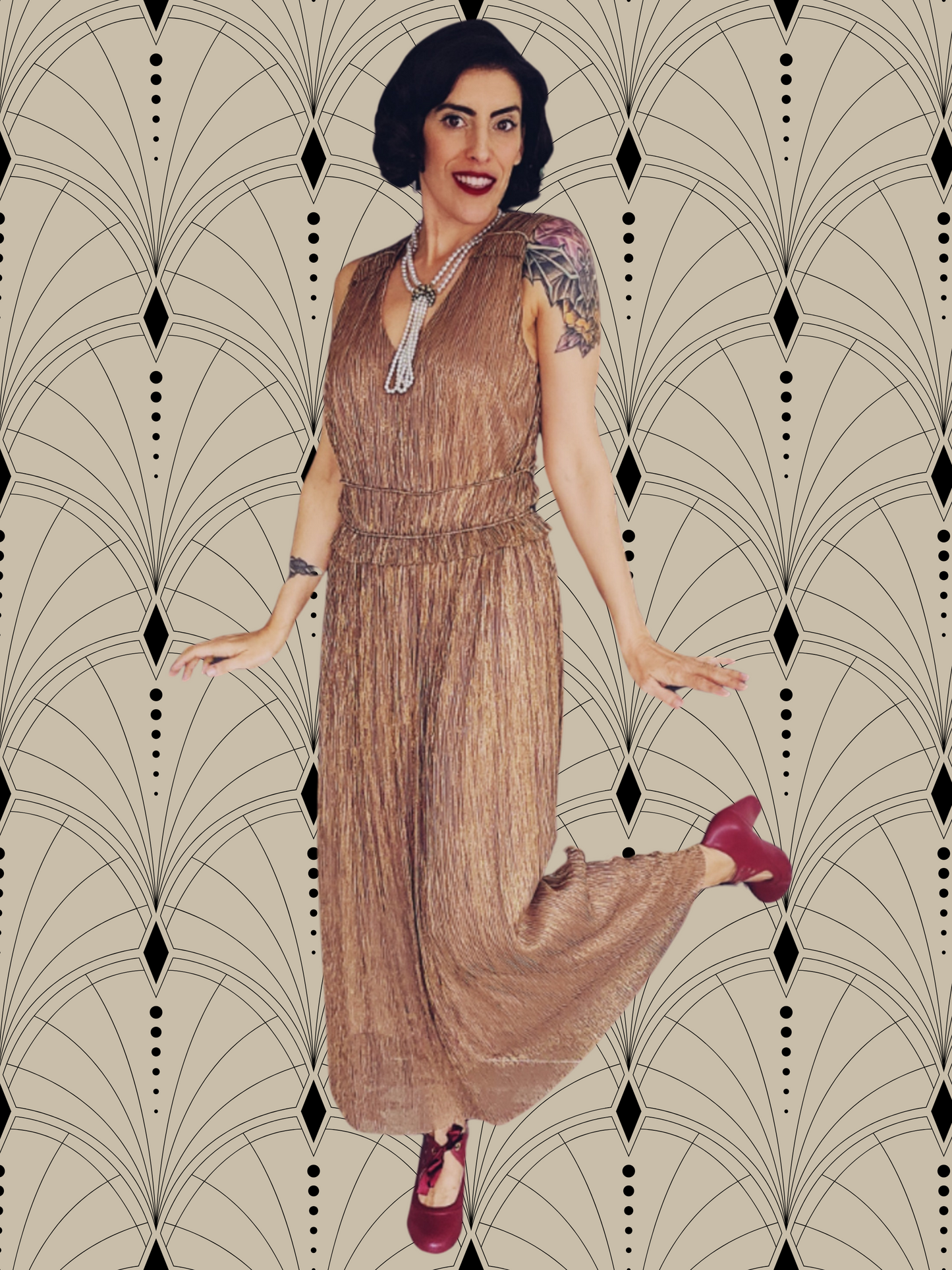 STYLE 1046 - 1920's Style "Taylor" Bronze Grecian Dress