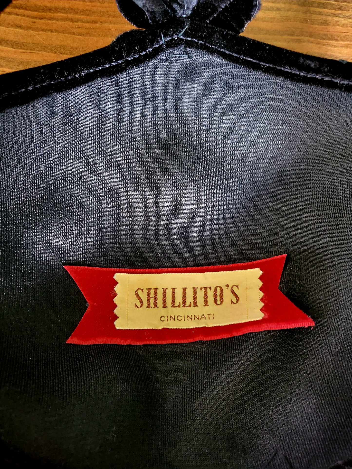 SOLD - Vintage 1950's "Shillito's" Black Velvet Topper