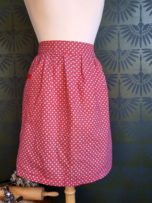 Apron 03Rep - Red, White and Blue Ditsy Dot Half Apron