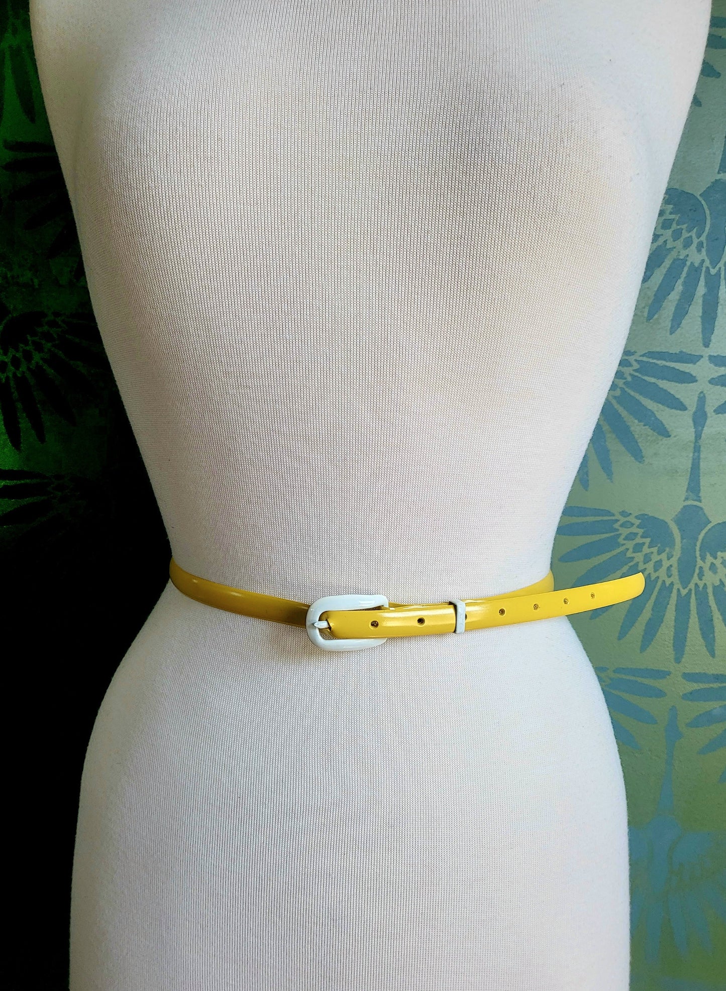 Vintage Yellow Belt with White Buckle