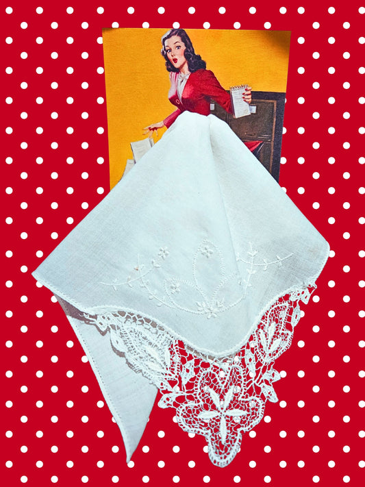 SOLD - Vintage Handkerchief Pinup Card