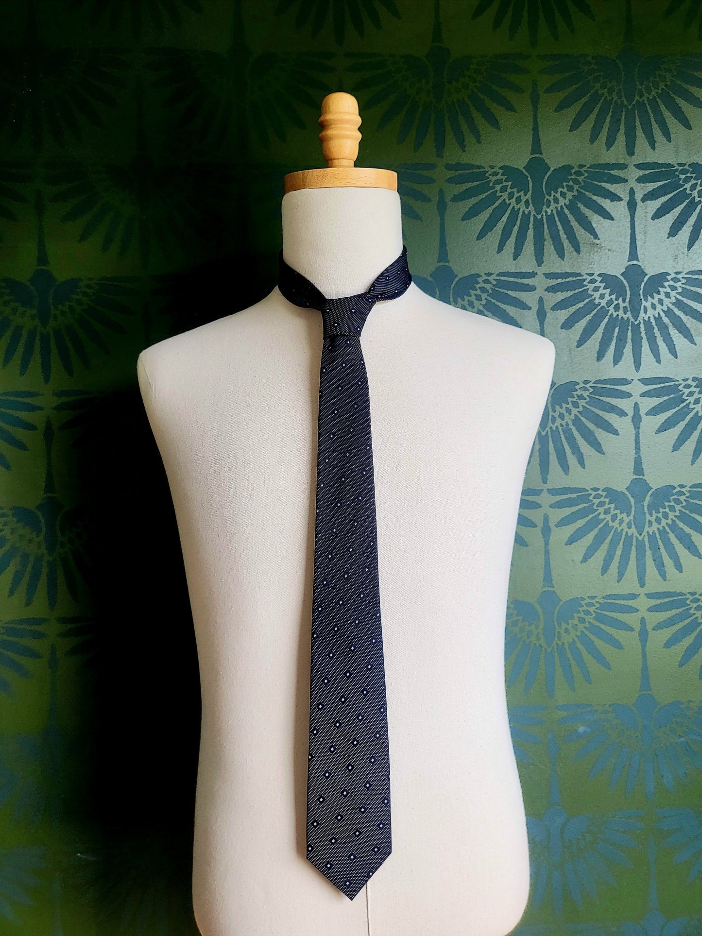 Black Micro Dot Slim Neck Tie