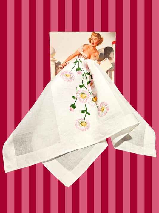 SOLD - Vintage Handkerchief Pinup Card