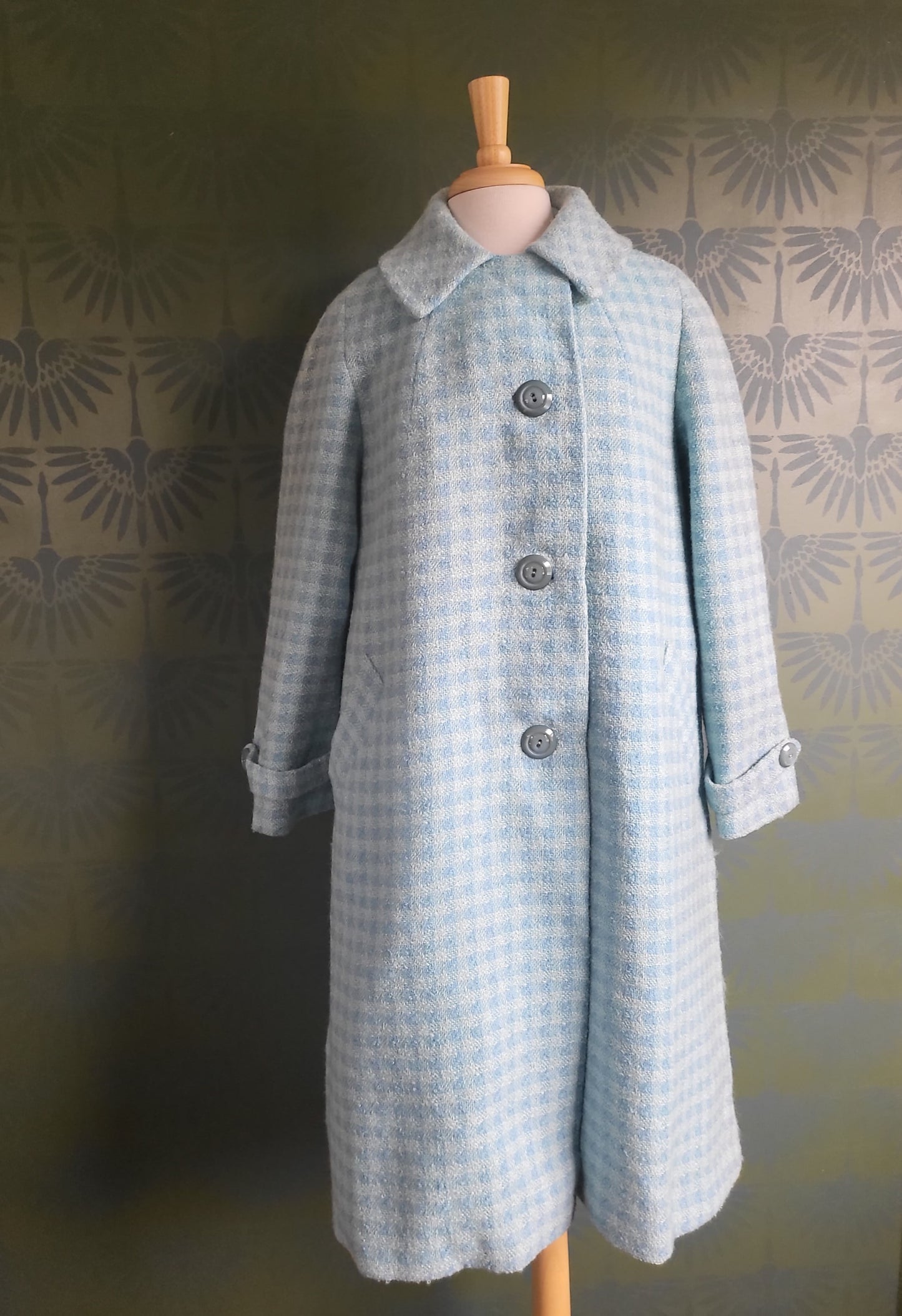 Vintage 1950's-1960's Periwinkle Tweed Coat