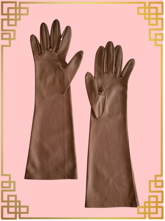 SOLD - Vintage Cocoa Brown Evening Gloves