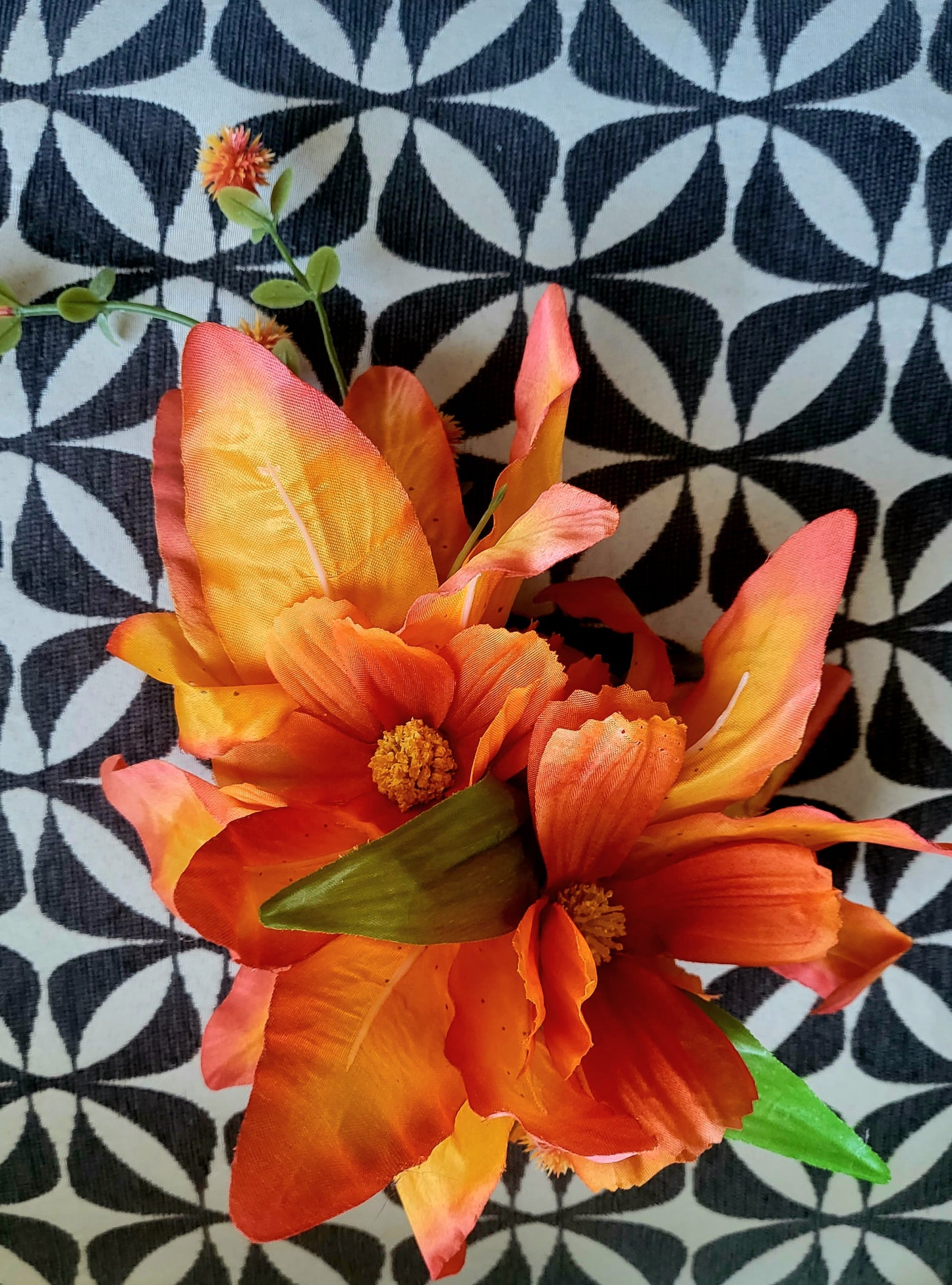 HAT60 - STYLE A - Orange Tropical Hair Flower