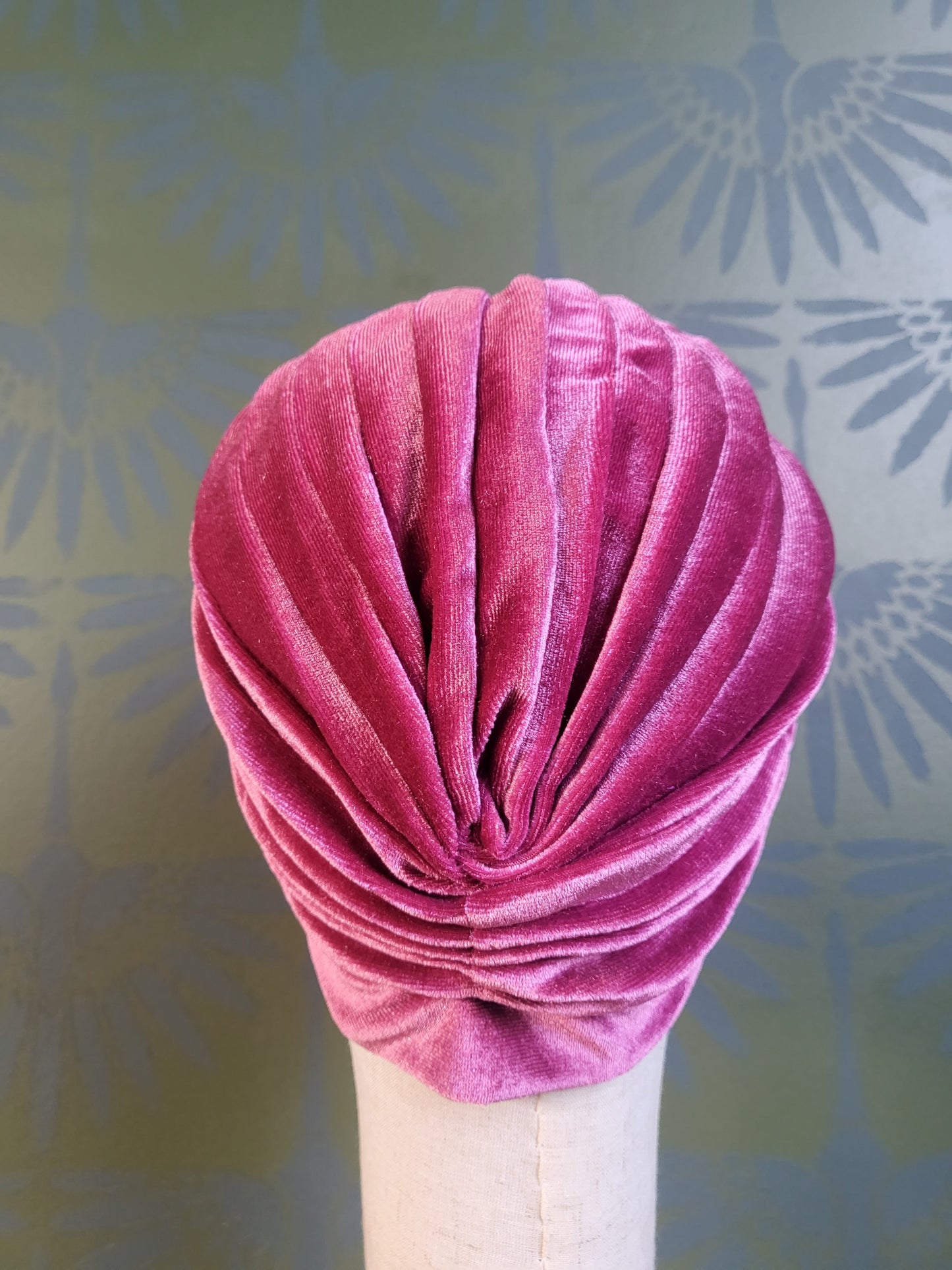 HAT67 - Velvet Turban-Pink