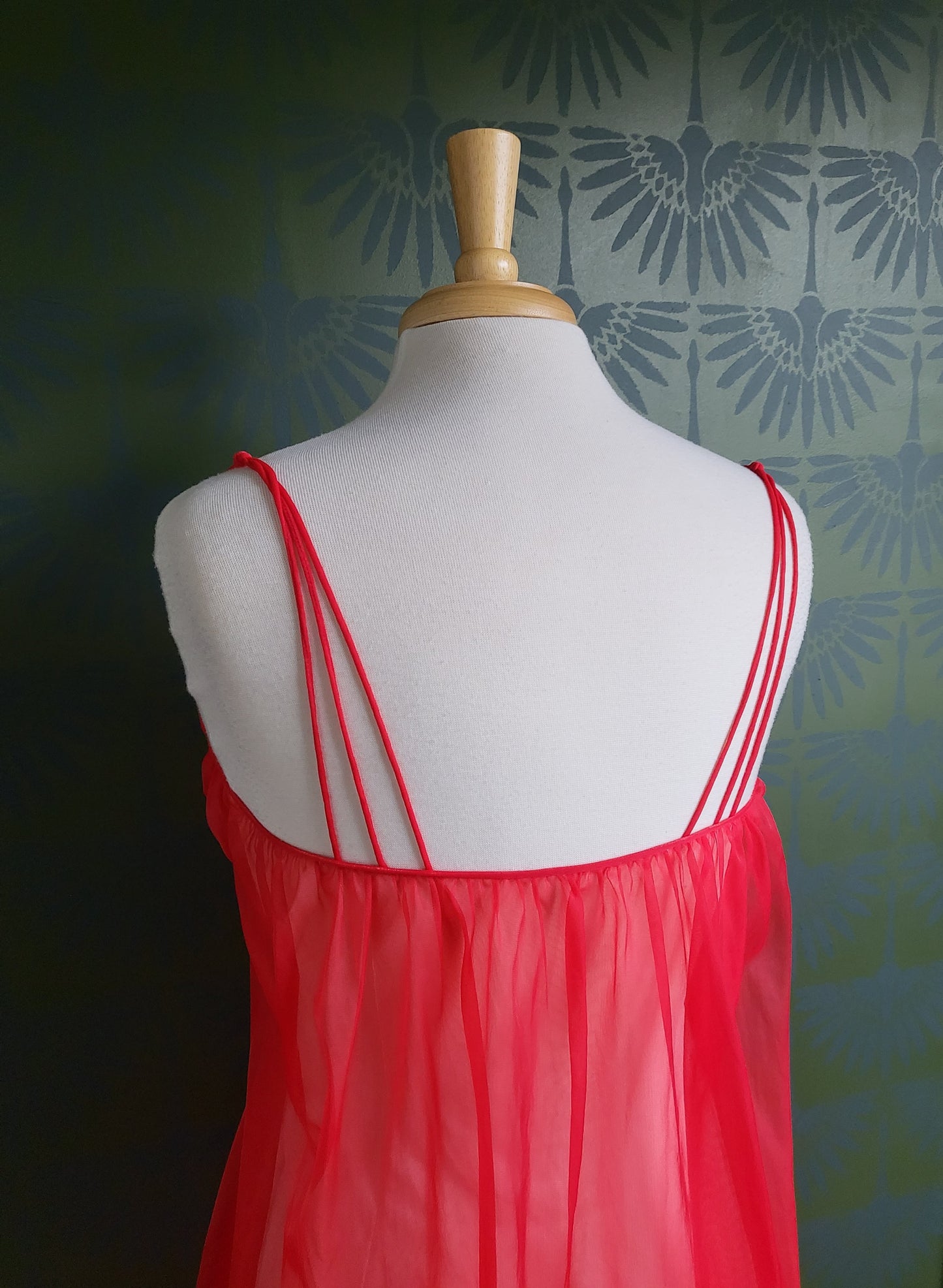 SOLD - Vintage 1950's-1960's Rogers Red Chiffon Negligee