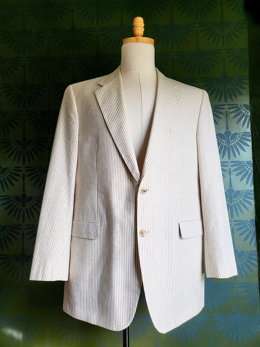 Alan Flusser Seersucker Sport Coat -Tan and Cream