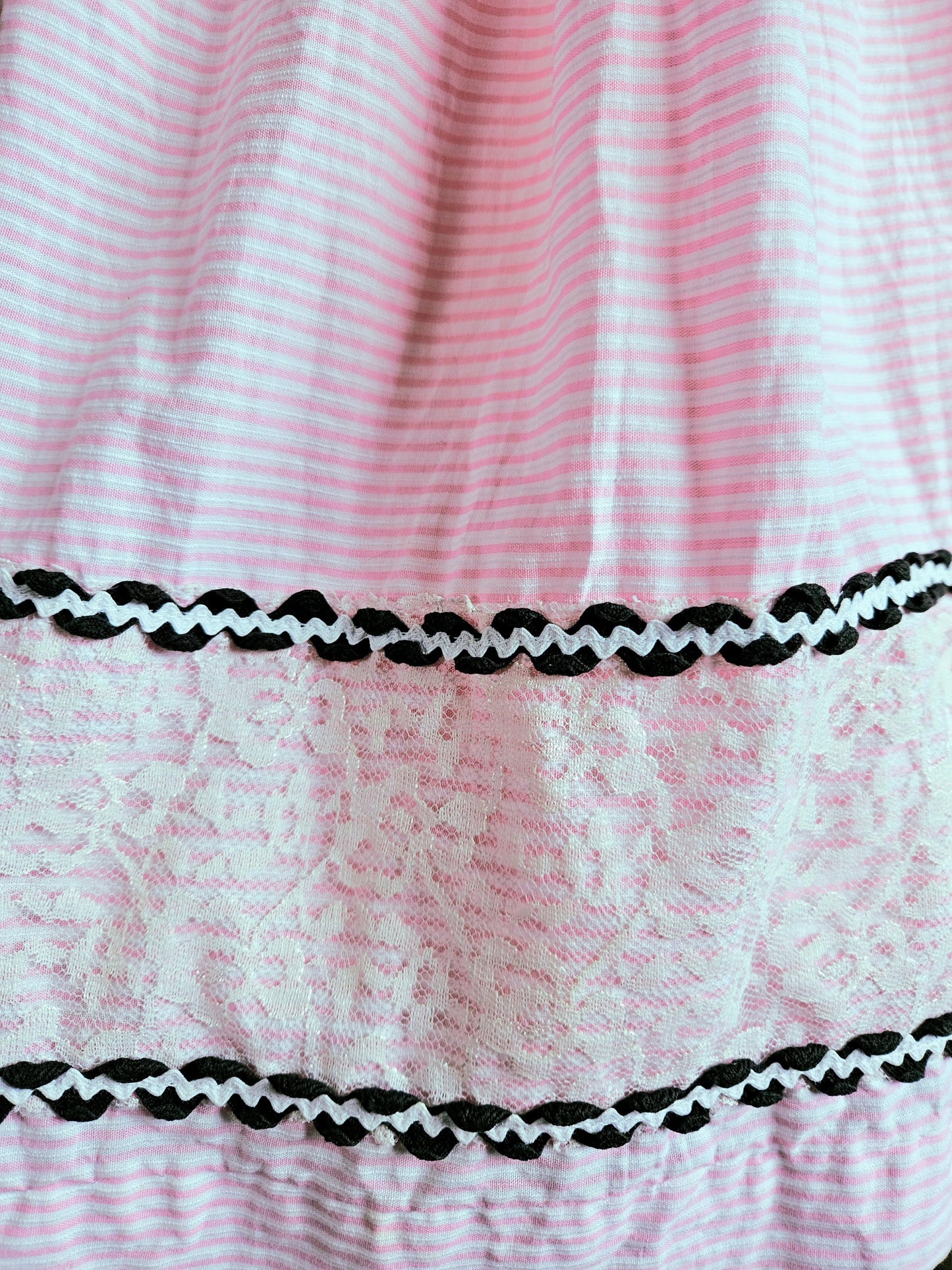 SOLD - Vintage 1950's Pink Striped Fit & Flare