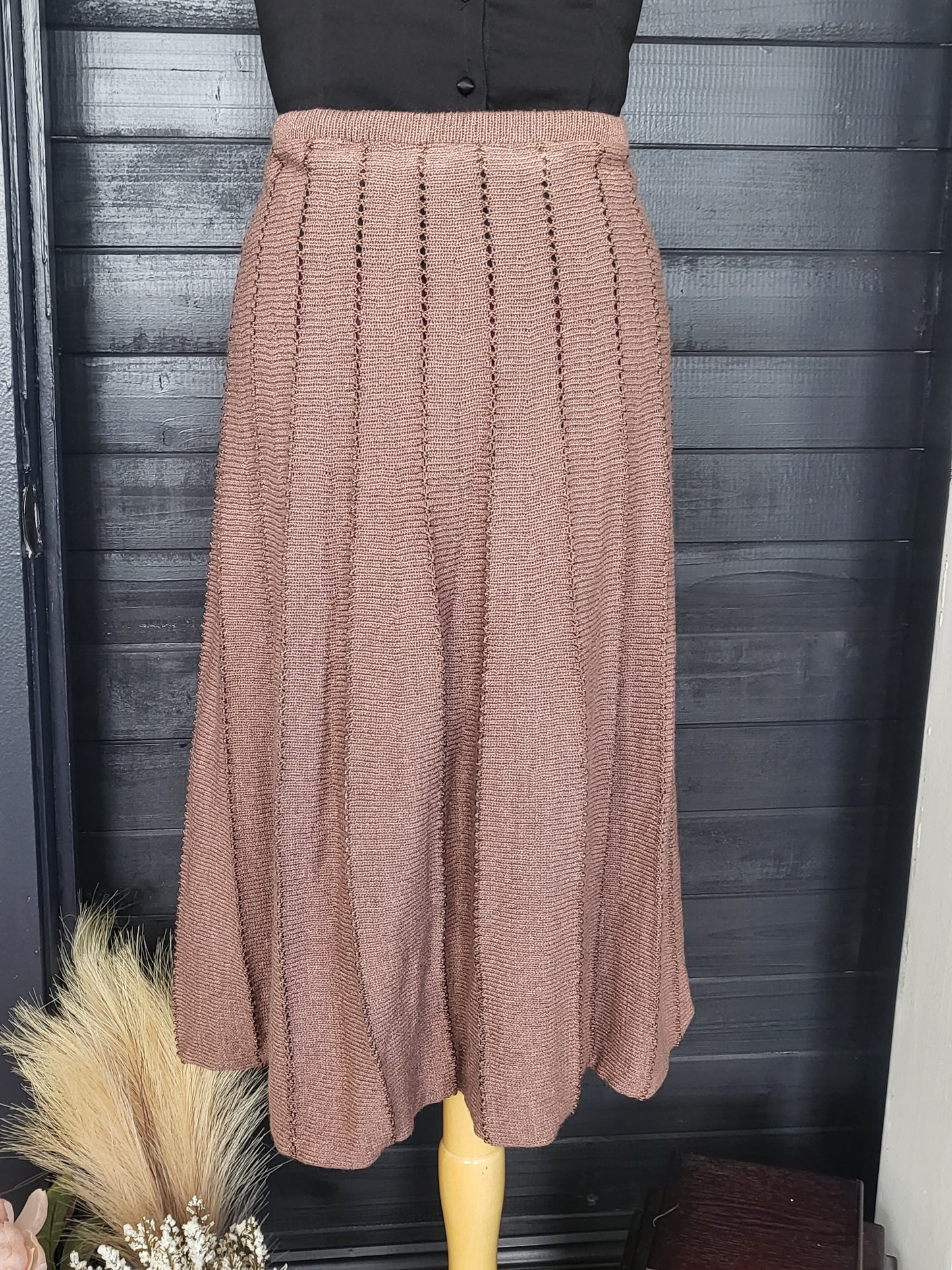 Woven Pleated Skirt - Rose