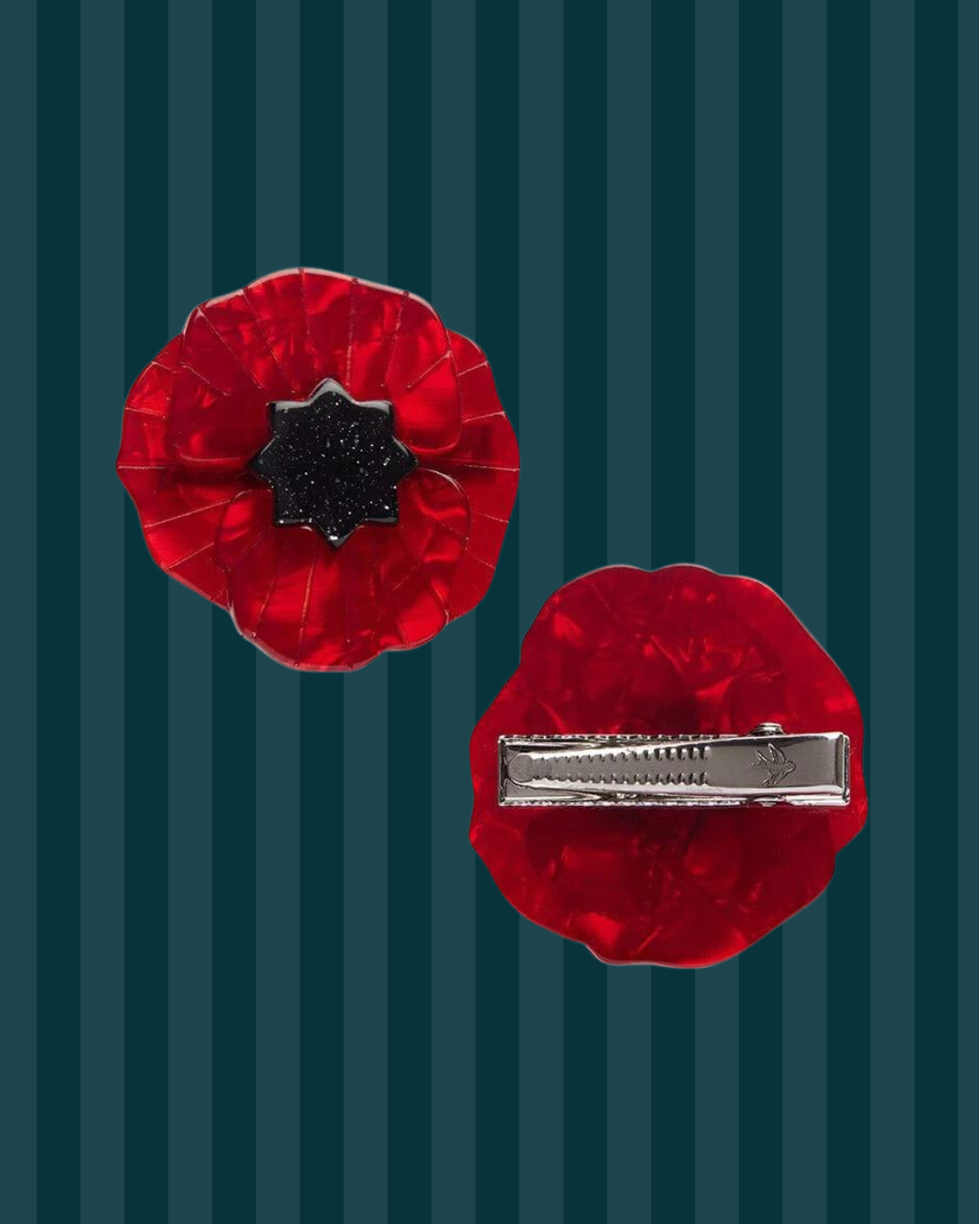 Poppy Field Hair Clip - Red