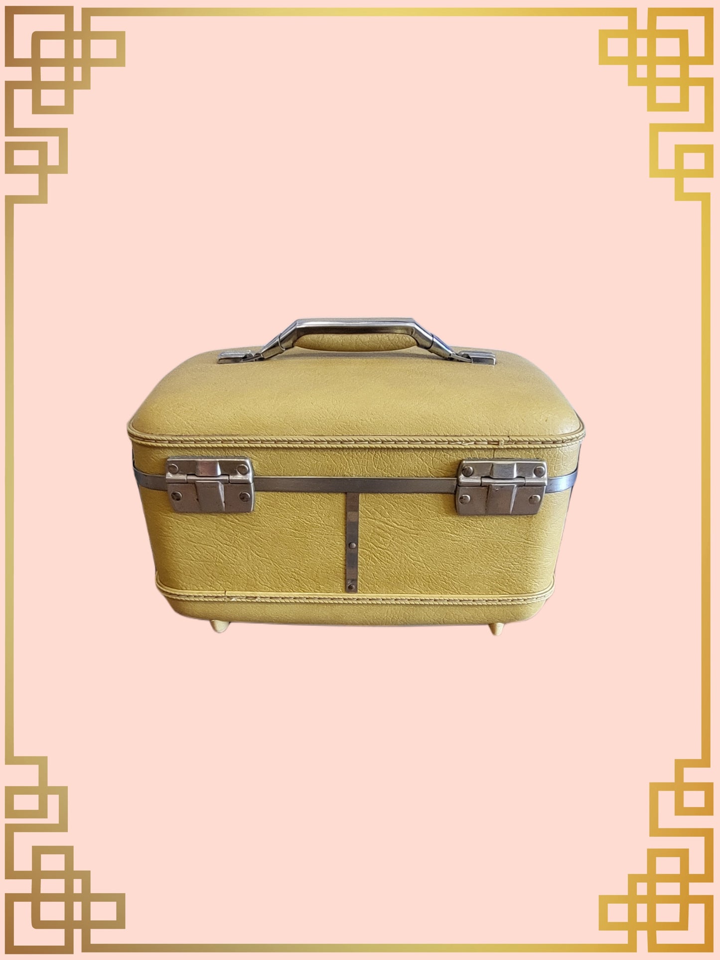 SOLD - Vintage American Tourister Mustard Train Case