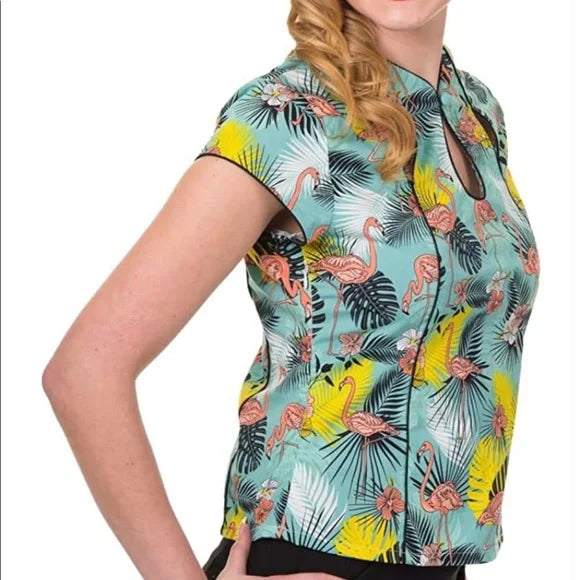 Banned Wanderlust Flamingo Blouse